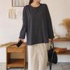 New Arrivals Open Run Women Big Size Side SliT Long Sleeve Loose T shirT