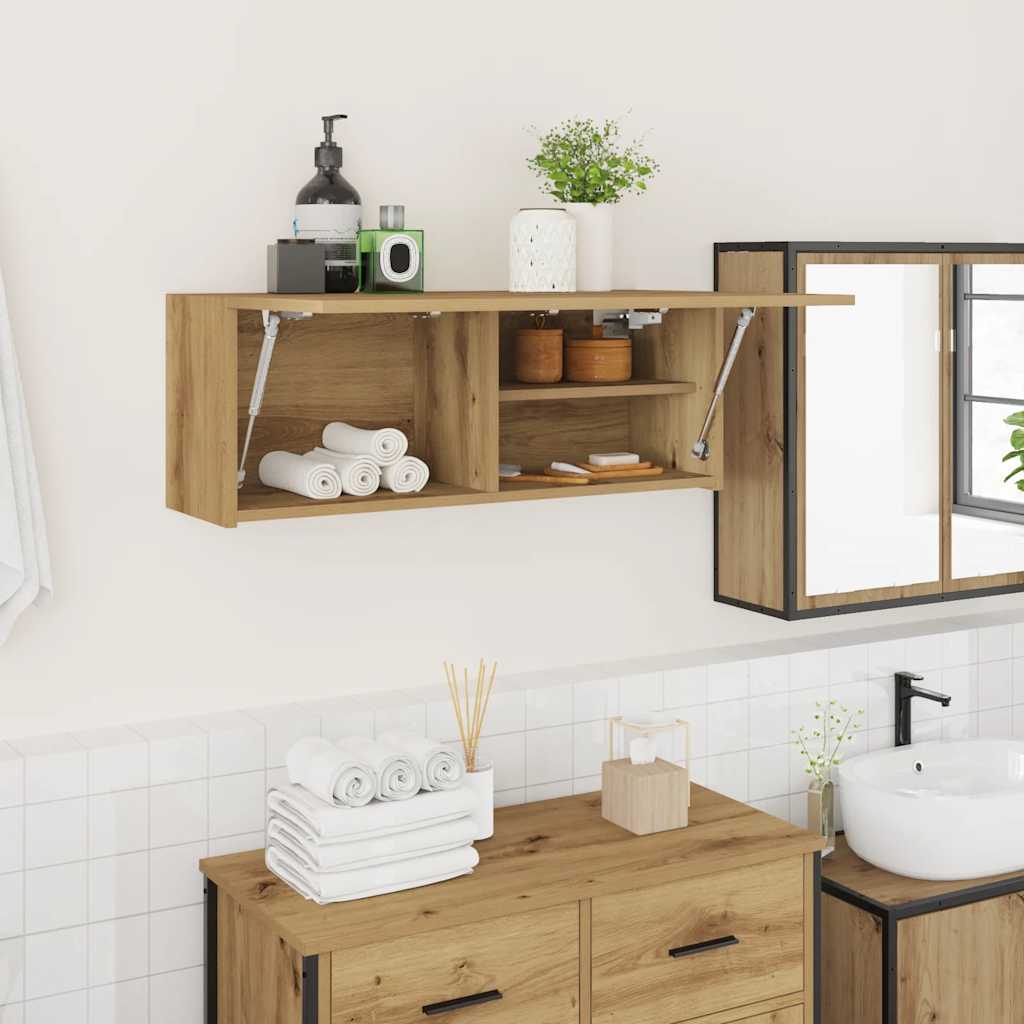 Vidaxl Hängender Badezimmerschrank, Artisan Eiche, 80x25x30 cm