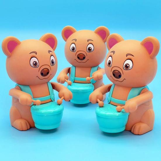 Cartoon Aufziehspielzeug Keine Batterie erforderlich Interessanter Bär Schweinchen Panda Frosch Trommelspielzeug Unterhaltung Füllstoff Aufzieh-Trommel Jungen Mädchen