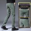 Autumn Winter Men's Corduroy Stretch Casual Slim Straight Velvet Thicken Men's Trousers Youth Pants
