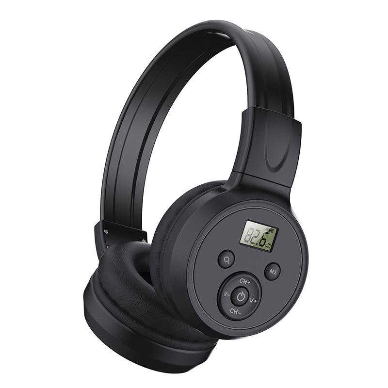 2022 New Head-Mounted Rechargeable FM Radio Earphones with Station Storage
