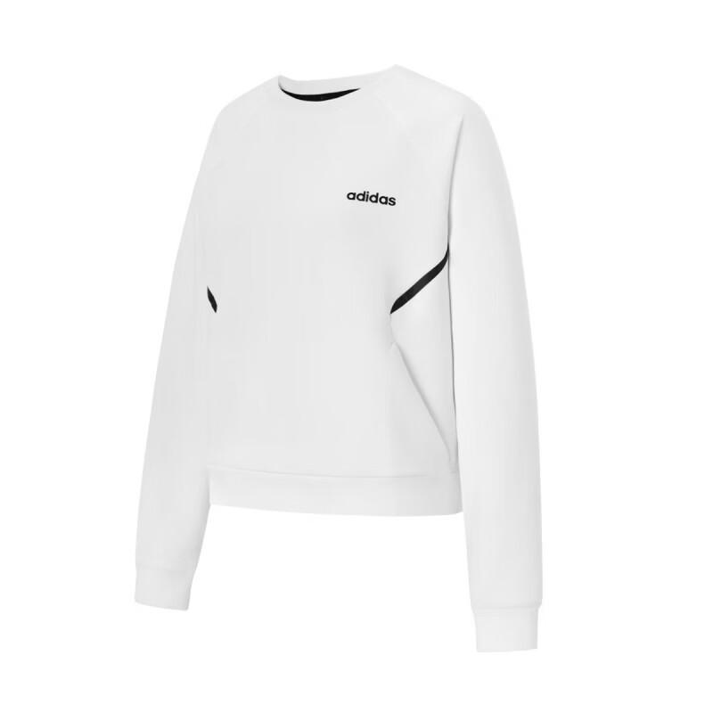 Adidas Sweatshirts Women s White Crew Neck Moderate Regular KC2193 L
