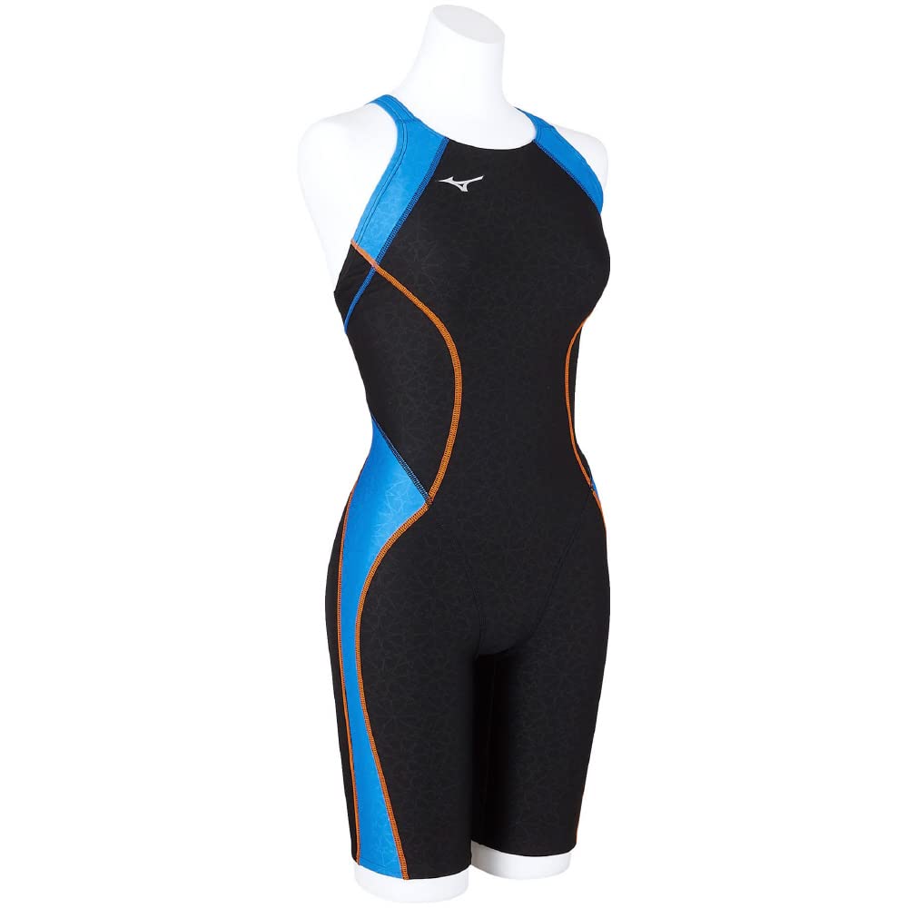 MIZUNO ST Lala Competitive Race Half Suit Black with Light Size XL Women's (Masters Back) N2MGA245, Blue, [FINA Approved]