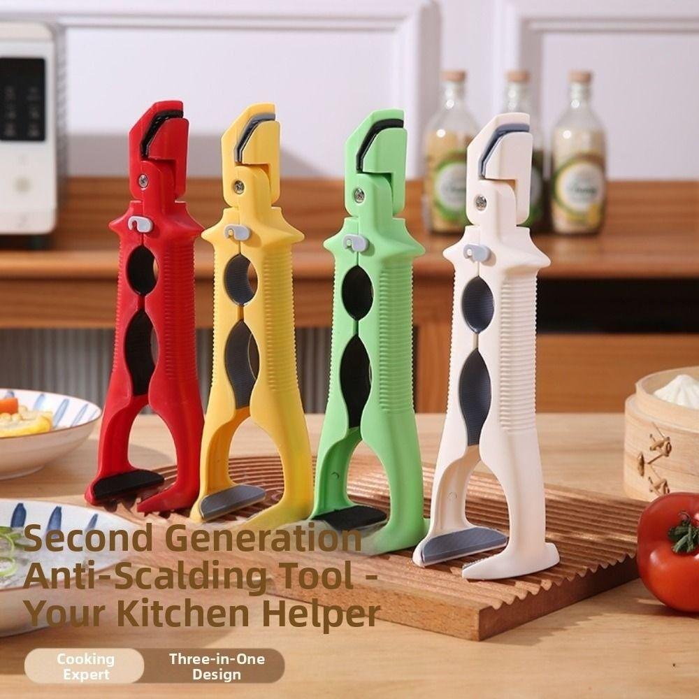 3in1 Anti-hot Bowl Plate Clips Non-Slip Bottle Opener Retriever Tong Dish Lifter Clamp  Kitchen Use