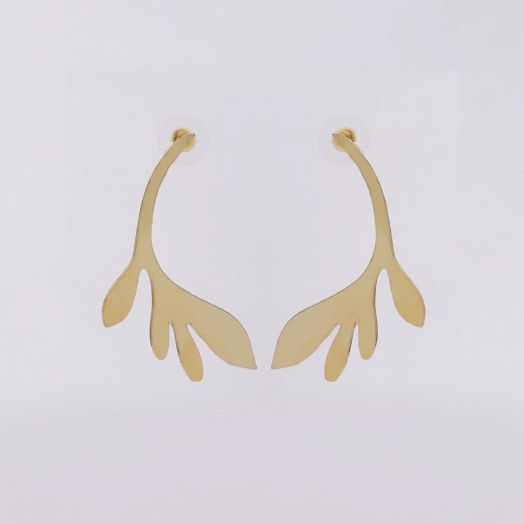 Alma Flora Drift Handmade Brass Earrings