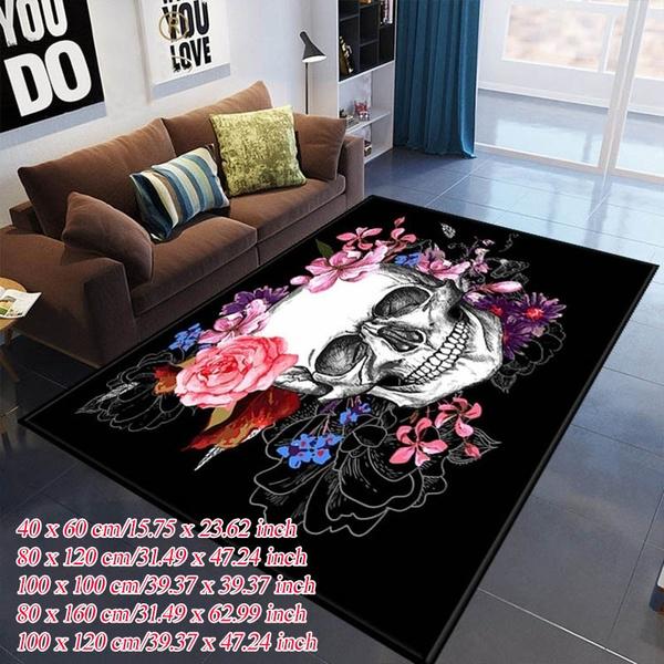 3d Skull Flower Carpet Home Bathroom Living Room Area Rugs Floor Mat Non Slip 40 60cm 80 1cm 100 100cm 80 160cm Buy At A Low Prices On Joom E Commerce Platform
