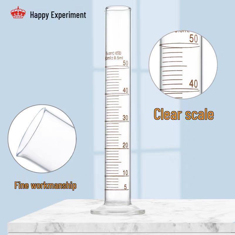 Laboratory Glass Graduated Cylinders: 5ml, 10ml, 25ml, 50ml, 100ml, 250ml, 500ml, 1000ml, 2000ml