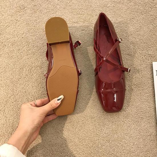Cross Strap Buckle High-heeled Mary Jane Shoes for Women, Summer French Style, Girlish Feel, Coarse Single Shoes