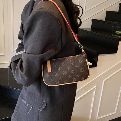 New Retro Printing Temperament Small Bag Women's Casual Versatile Fashion Shoulder Bag Underarm Small Square Bag