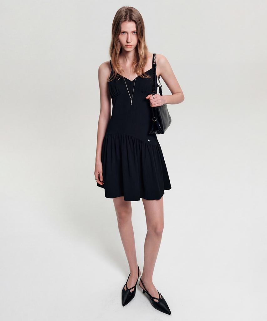 Lugkaeseuteu Lulu Shirring Sleeveless Dress_Black