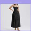 French Style Floral Sleeveless Dress With Polyester Fabric For Elegant Women