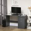 Computer Desk with Drawers, High Gloss Home Office Desk with Storage Cabinet, Study Workstation, 120 x 60cm, Grey