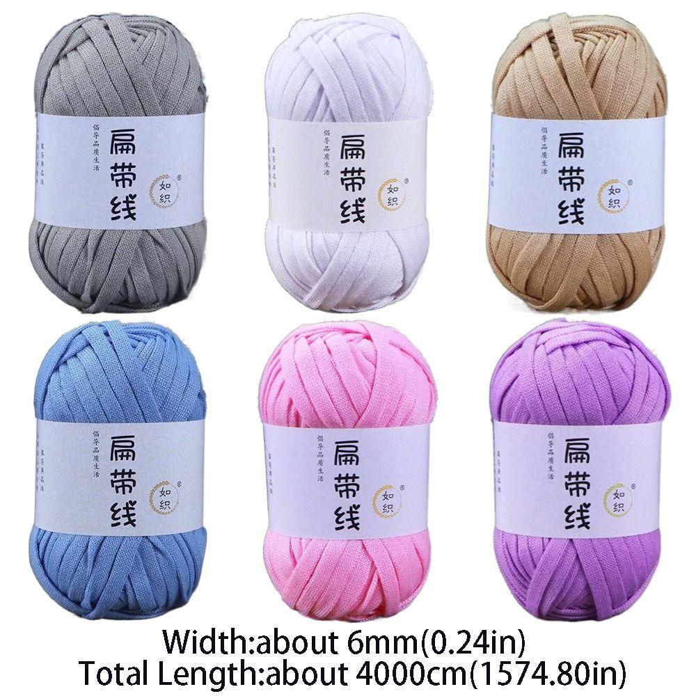 Elastic Flat Thread T-Shirt Yarn 40M Crochet Carpets Yarn Skin-friendy Thick Crochet Yarn  Beginner