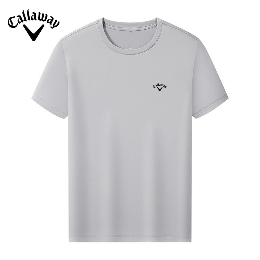 Callaway 2025 Summer Embroidery High-quality Golf Casual Sports Style Solid Color Round Neck Short Sleeved T-shirt