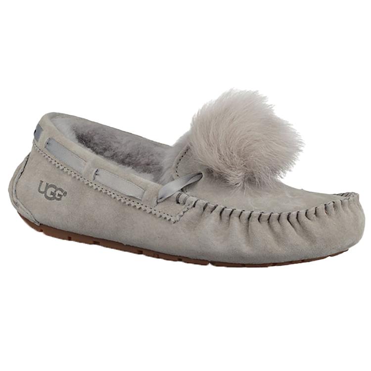 UGG Dakota Pom Pom Slip On Grey Women's 1019015-SEL