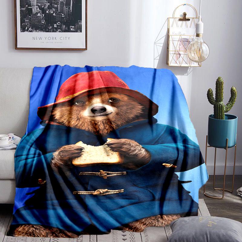 Paddington Adventures Throws Blanket Flannel Blankets Plush for Couch Bed Gifts for Men Women Travel picnic blanket Christmas fan gifts