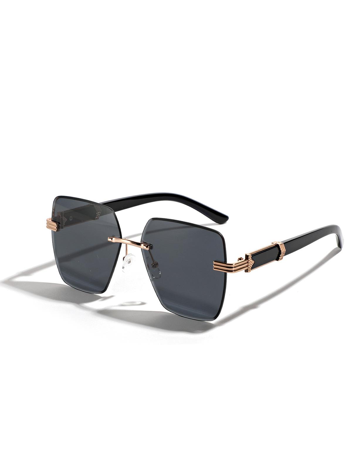 Очки без оправы Diamond Cut Square Sunglasses Men s Semi-Metal Sunglasses Women s