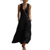 Women's Dress Mid-length Casual Flowy Dresses V-neck Vocation Boho Beach Dress