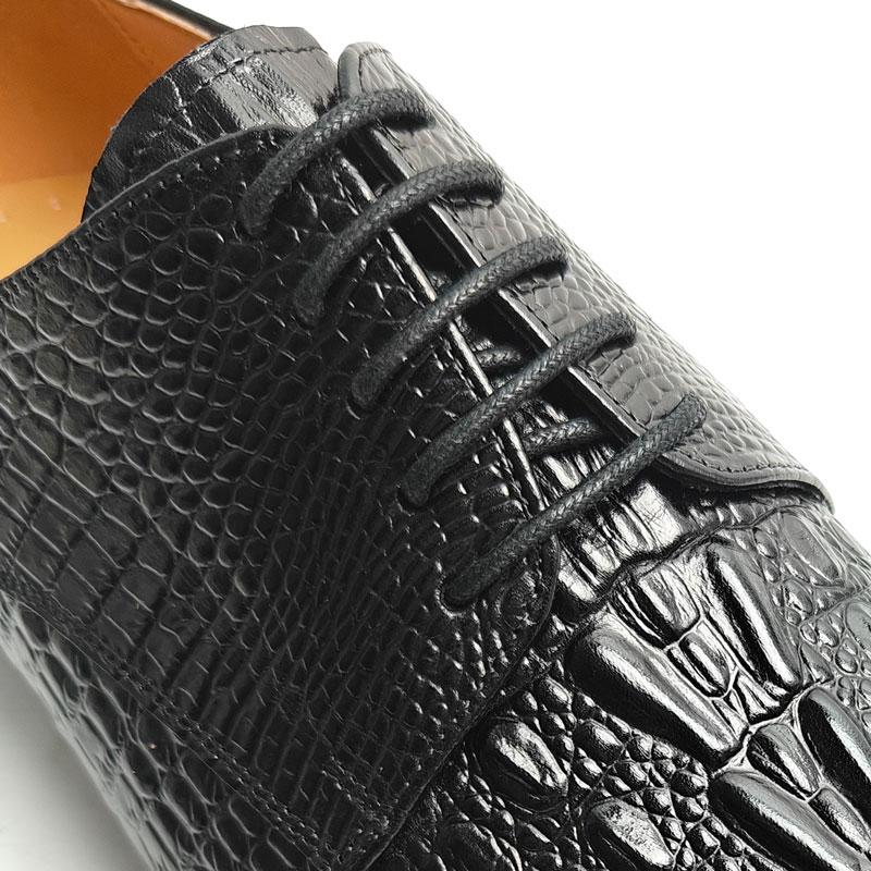 Fashion Fashionable Derby Shoes Crocodile Pattern Leather 2025 New Style Business Office Handcrafted Oxfords High Quality Dress Men Shoe