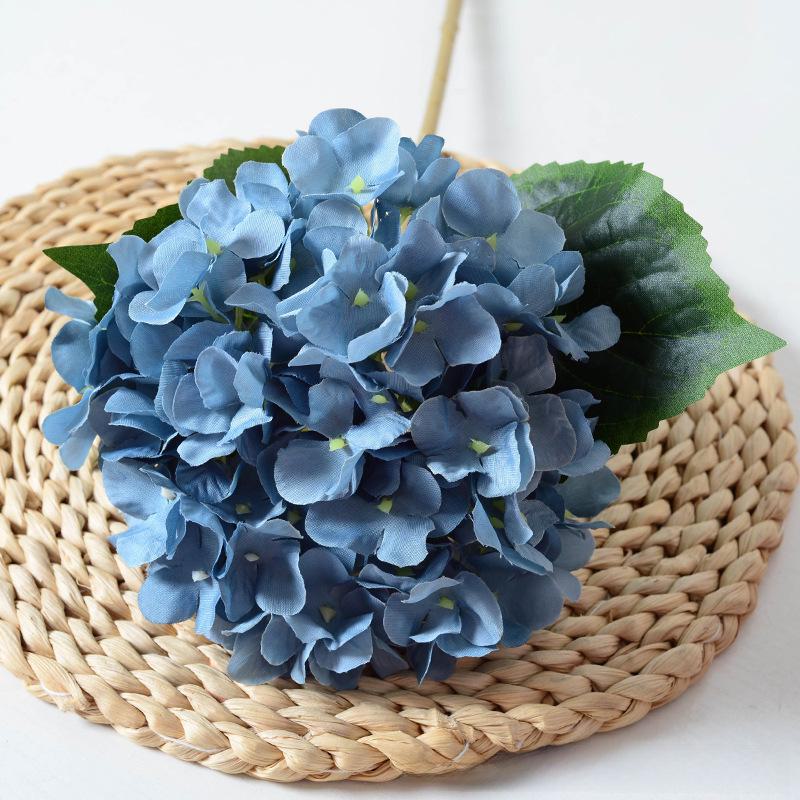 

Искусственная шелковая гортензия с листьями для домашнего декора, свадеб и фотосъемки