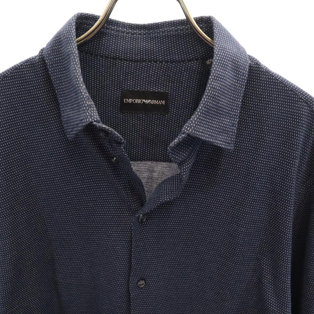 Emporio Armani Overall handle Long sleeve Cotton shirt 42 Navy Men's Used