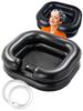 S.fields.inc Shampoo Station, Hair Washing Unit, Caregiving Shower, Home Use, Bedside Use, with Pillow Stand and Drain Hose, Air-Powered, PVC (Black)