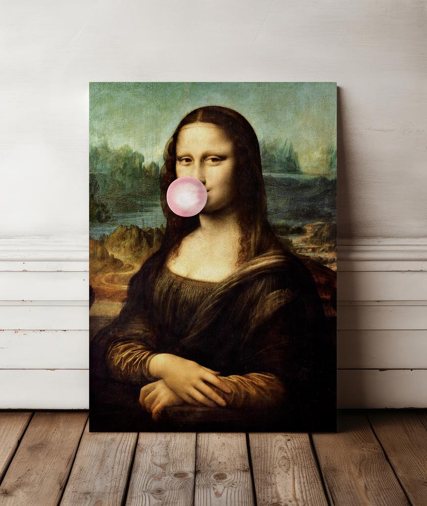 Canvas Painting Mona Lisa with Pop Art Balloon