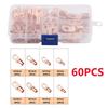 60Pcs Copper Lugs Rings Crimps Terminals Battery Wire Welding Cable Connectors Eyelets Tubular Rings Terminals Connectors