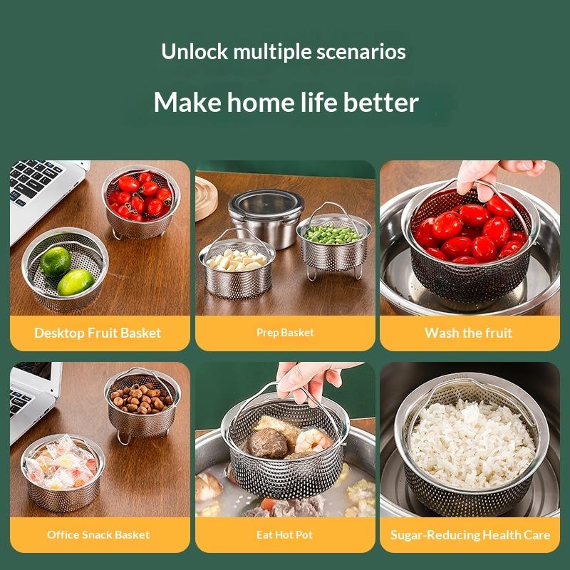 Uniwersalny koszyk do gotowania na parze ze stali nierdzewnej 304 klasy spożywczej Wkład do szybkowaru/Instant Pot Bezpieczny do mycia w zmywarce Wielofunkcyjny