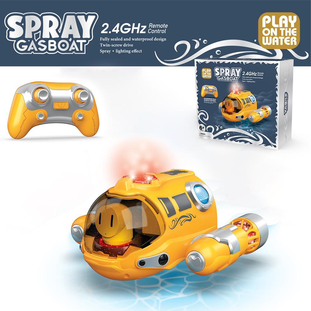 RC Submarine Spray Motorboat Boat 2.4G Remote Control Boats Waterproof Electric Machine Water Toys for Boys Children Kids Gifts