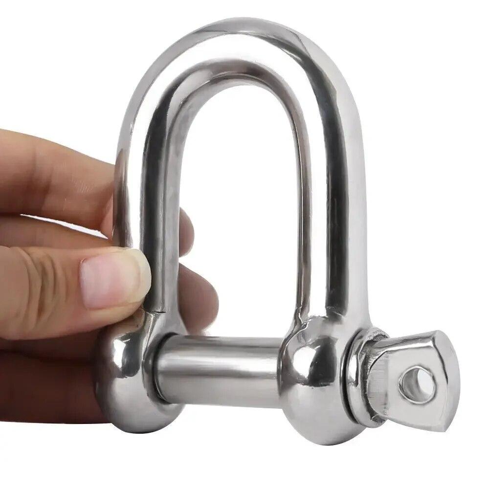 304 Stainless Steel Straight D Shackle D Rigging Shackle Hooks Scrotum Restraint Lock Chastity Delay Ring Sex Toys Adult Store