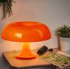 LED Mushroom Table Lamp, USB Modern Retro Bedside Lamp, 3 Color Temperatures, Dimmable Night Light, Orange, 33 X 22 Cm