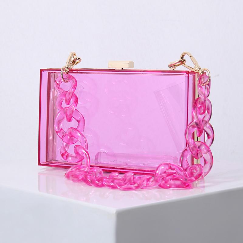 Transparent Bag for Women Diamond Clutch Jelly Acrylic Clear Purses and Handbag Shoulder Crossbody Bags 2025 New Fashion Female