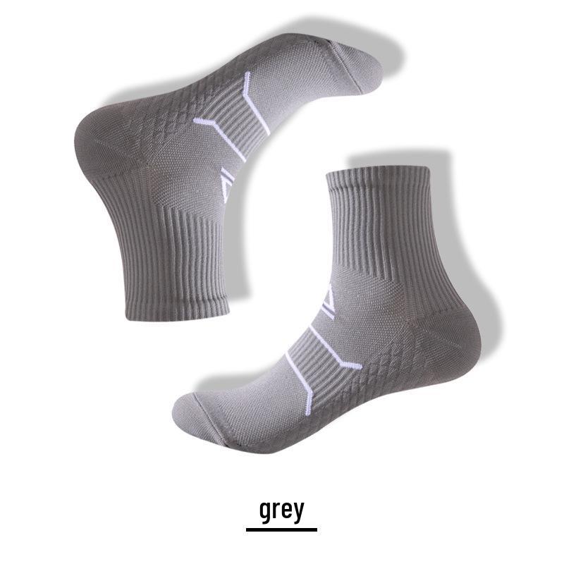 Unisex Marathon Spring-Summer Mid-Calf Compression Socks - Professional Running, Fitness, Cycling with Massage Sole for All-Seasons.
