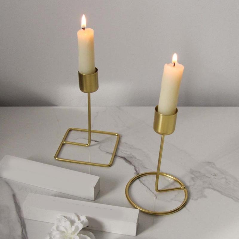 Retro Metal Gold Taper Candle Holder Elegant Metal Candlestick for Weddings Event Table Centerpieces Candle Stand Gift