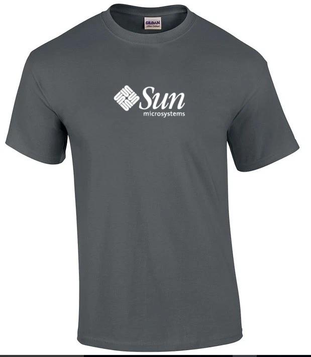 Sun Microsystems T-Shirt Computer White Logo Geek Charcoal Gray T Shirt S-5XL XL