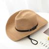 Cowboy Straw Hat Women's Summer Travel Visor Year New Ethnic Style Jazz Hat Big Brim Beach Hat