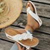 Large-Size Wedge Floral Thong Slippers – Summer New Fashionable Toe-Post Slide Casual Sandals for Women