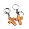 Religious Wooden Crosses Keychain Pendant Key Holder Metal Keyring Everyday Use Key Ornament for Christian Believers