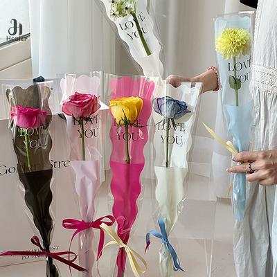50 Stück Meerjungfrau Wabenmuster Blumenstrauß Geschenk Cellophanbeutel Papierbeutel Valentinstag Muttertag Einzelrosenbeutel