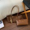 Foldable Women Hollow Woven Tote Bag Large Capacity Casual Shoulder Handbag for Travel Beach Grocery Shopping
