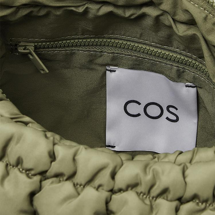 Cos Iconic Quilted Texture Polyester Messenger Cloud Bag Medium Women bags Khaki-Green 1213736005