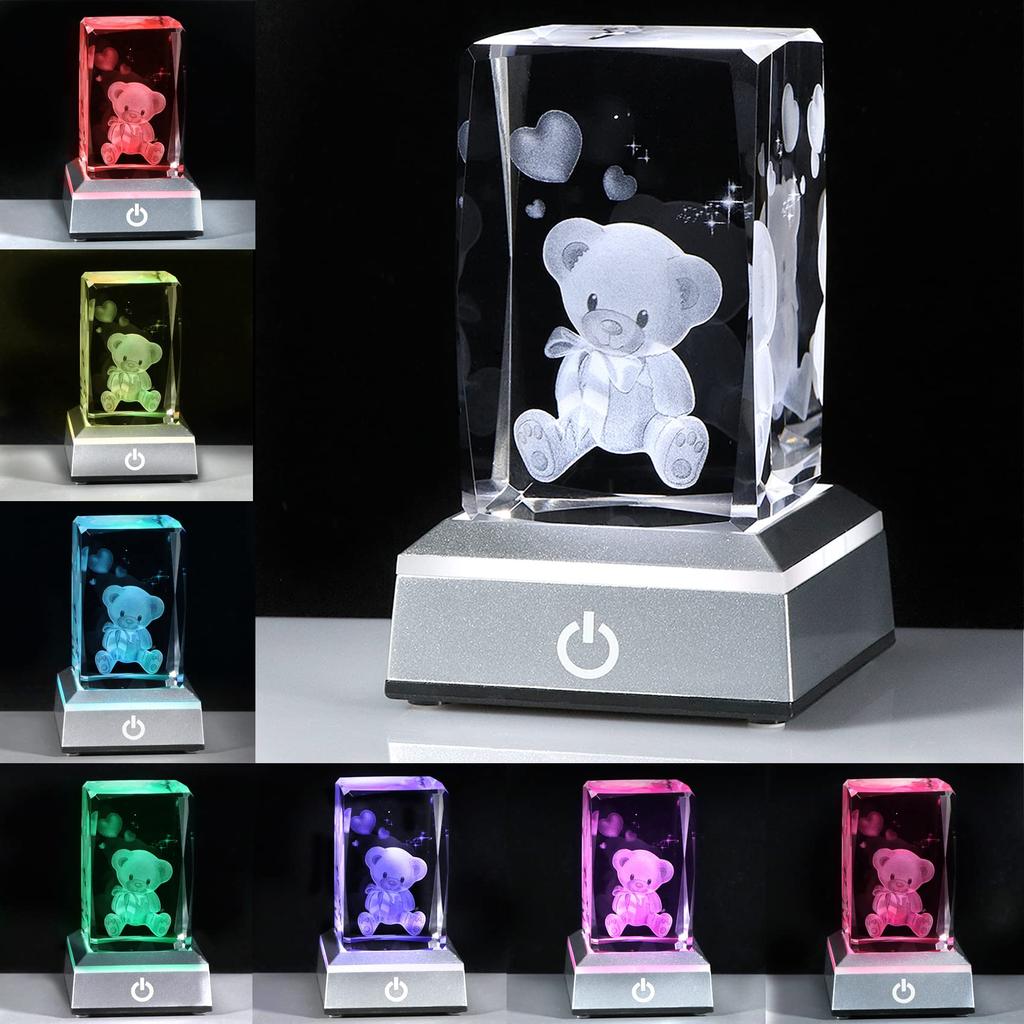 Popular Birthday Gift for and K9 Crystal Winnie the Pooh and Bear LED Light Base with USB Women, Mothers, Wives, Girlfriends. [Authentic] Charging.