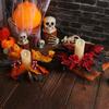 Realistischer Halloween Ahornblatt-Girlande Exquisiter Wiederverwendbarer Mini Herbstkranz Festival Ahornblatt Rosen Kerzenring