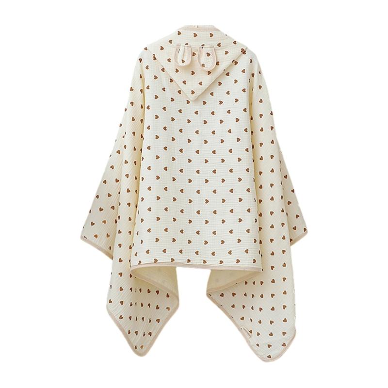 

Детское полотенце с капюшоном, марлево-хлопковое, дышащий халат с принтом, летний плащ для защиты от солнца, банное полотенце, унисекс, мягкое полотенце