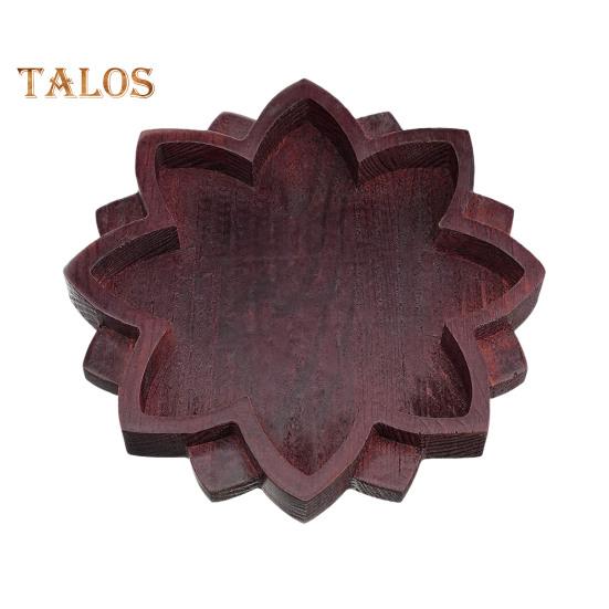 

Деревянная тарелка, поднос для украшений, гладкий край, без заусенцев, дизайн в виде цветка лотоса, сервировочный поднос для десертов, украшение на Рамадан B