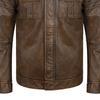 Vintage Genuine Leather Jacket Men Cowhide Yellow Brown Natural Cow Leather Jackets Man Leather Coat Autumn Clothing
