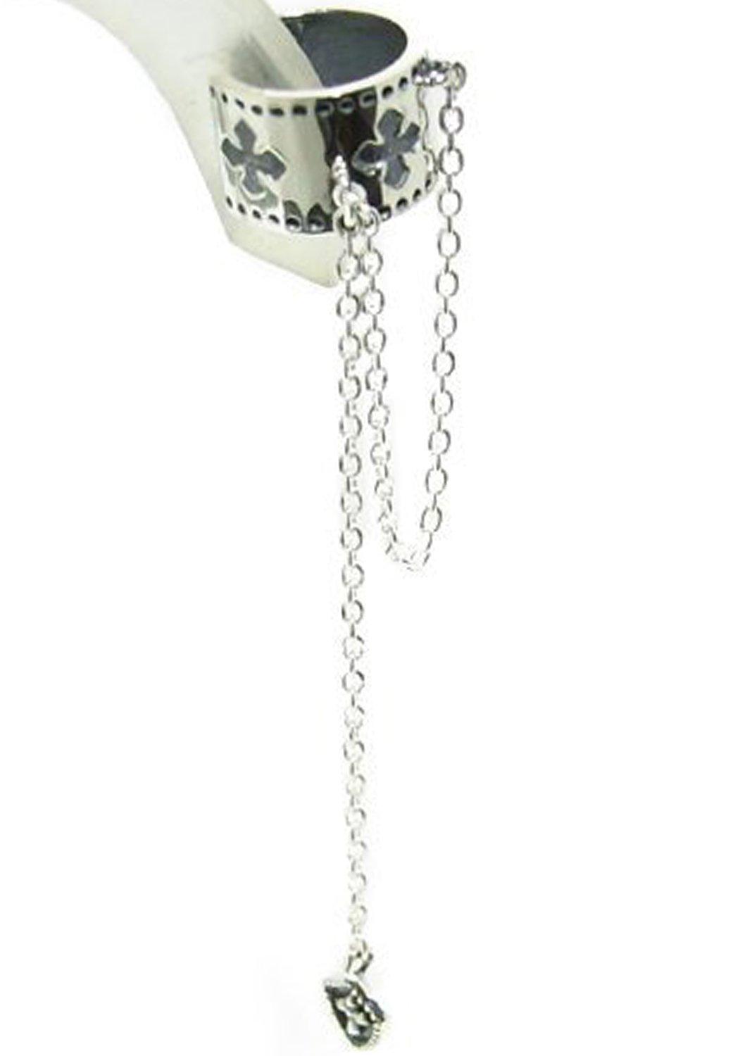 

Shinjuku Gin no Kura Chain Cross Shield Ear Cuff (1 Piece) Cross Dangle Sterling Silver 925 Men s