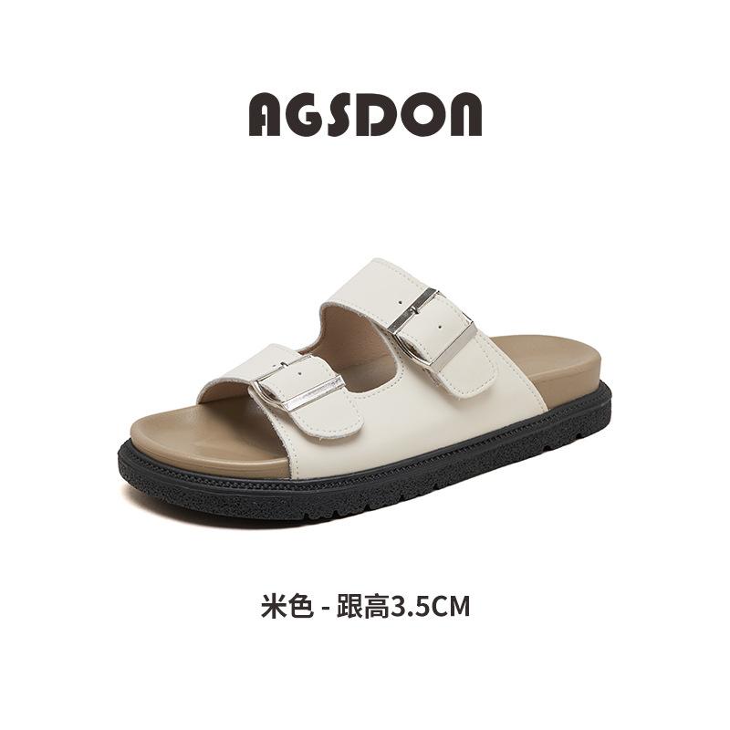 Augustus Denboken Slippers Women's Summer 2025 New Wear Platform Flat Sandals Beach Fashion Sandals