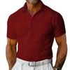Amazon Men's Polo Shirt Short Sleeve T-Shirt Summer Europe and America Large Size Lapel Button Slim Fit Waffle Men's T-Shirt